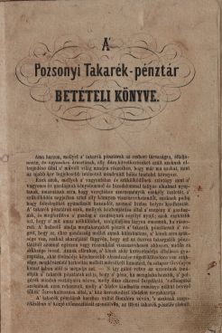 Bratislavská sporiteľňa, Bratislava - vkladná knižka, 1842